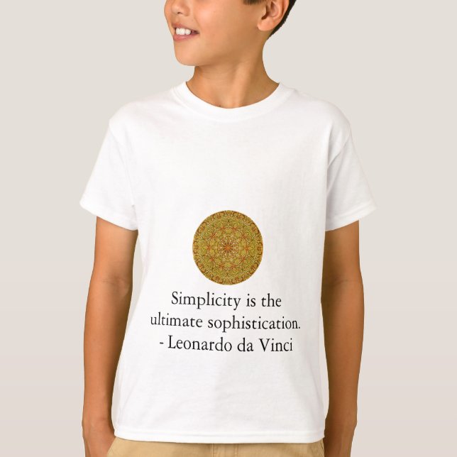 Leonardo da Vinci-Kunstzitat T-Shirt (Vorderseite)