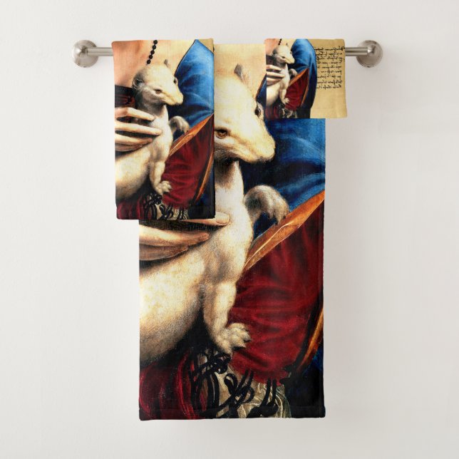 Leonardo da Vinci Lady mit Ermine Badhandtuch Set (Insitu)