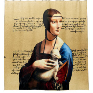 Leonardo da Vinci Lady mit Ermine Duschvorhang