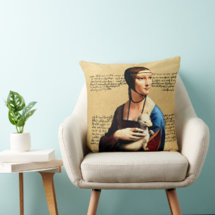 Leonardo da Vinci Lady mit Ermine Kissen