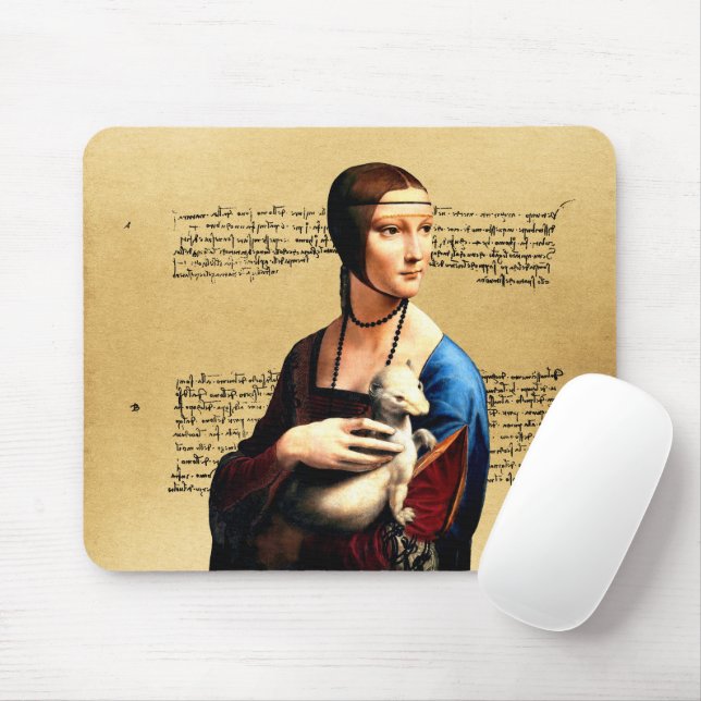 Leonardo da Vinci Lady mit Ermine Mousepad (Mit Mouse)