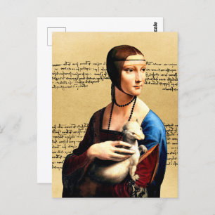 Leonardo da Vinci Lady mit Ermine Postkarte