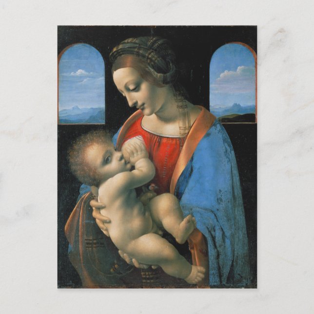 Leonardo da Vinci Madonna Lita Postkarte (Vorderseite)