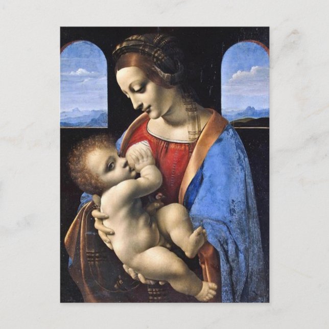 LEONARDO DA VINCI MARY & JESUS POSTCARD POSTKARTE (Vorderseite)
