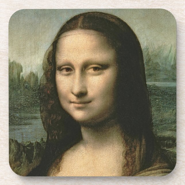 Leonardo da Vinci | Mona Lisa, c.1503-6 Getränkeuntersetzer (Vorderseite)