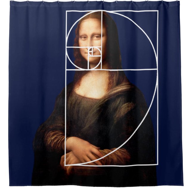 Leonardo da Vinci Mona Lisa Fibonacci Sequence Duschvorhang (Vorderseite)