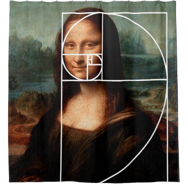 Leonardo da Vinci Mona Lisa Fibonacci Sequence Duschvorhang (Vorderseite)