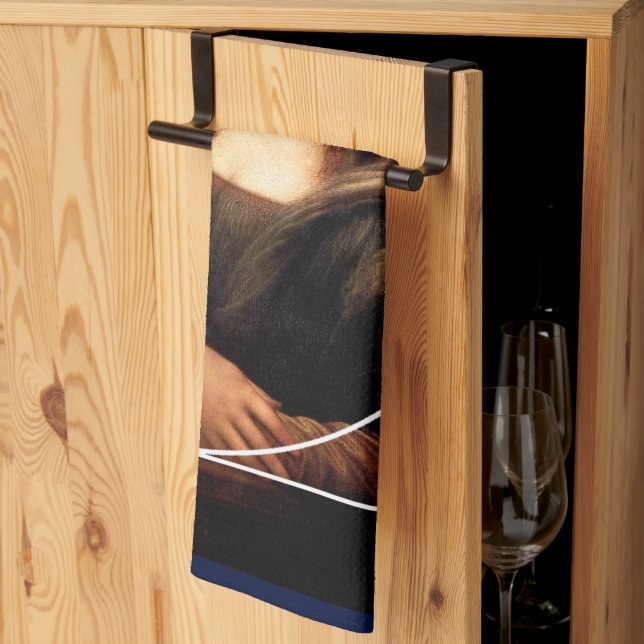 Leonardo da Vinci Mona Lisa Fibonacci Sequence Geschirrtuch (Drittel gefaltet)