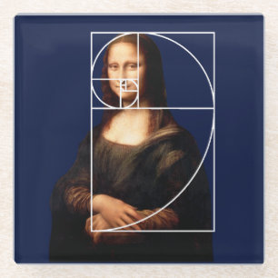 Leonardo da Vinci Mona Lisa Fibonacci Sequence Glasuntersetzer