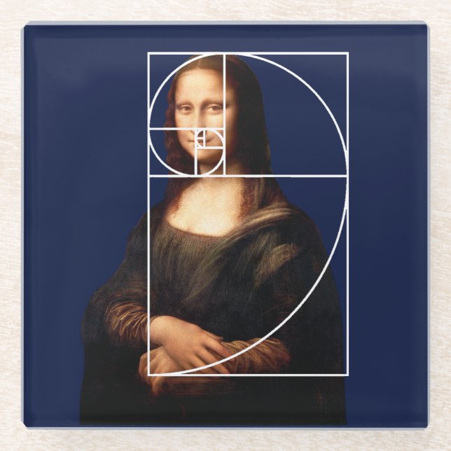 Leonardo da Vinci Mona Lisa Fibonacci Sequence Glasuntersetzer (Vorderseite)