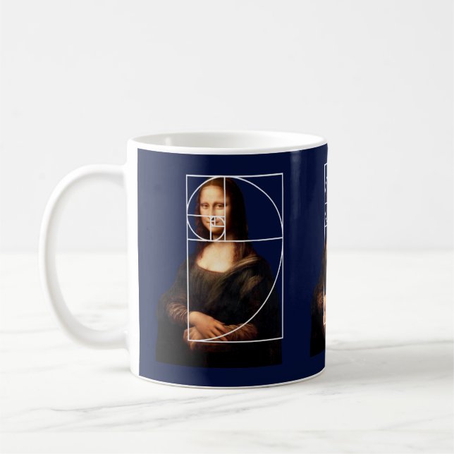 Leonardo da Vinci Mona Lisa Fibonacci Sequence Kaffeetasse (Links)