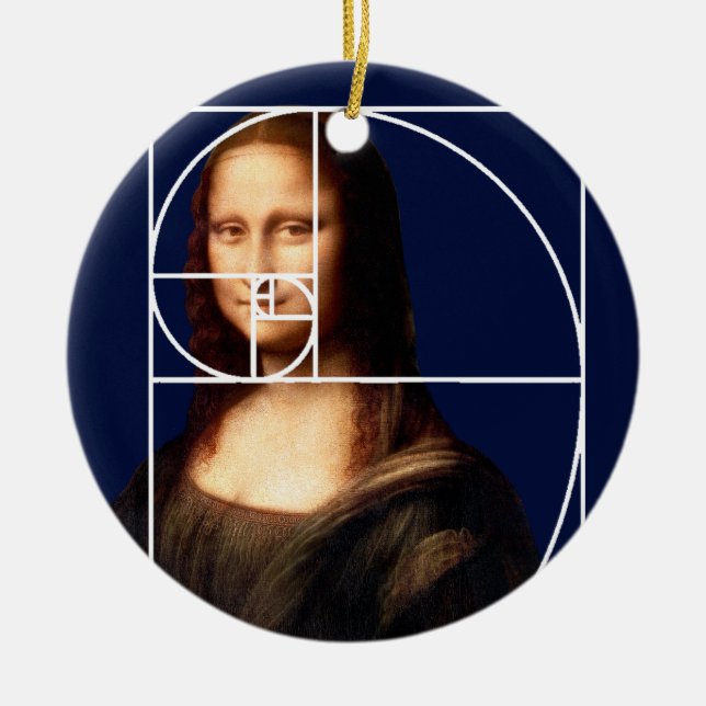 Leonardo da Vinci Mona Lisa Fibonacci Sequence Keramik Ornament (Vorne)