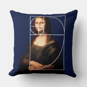 Leonardo da Vinci Mona Lisa Fibonacci Sequence Kissen