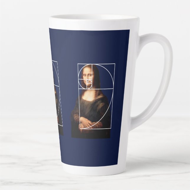 Leonardo da Vinci Mona Lisa Fibonacci Sequence Milchtasse (Rechts)