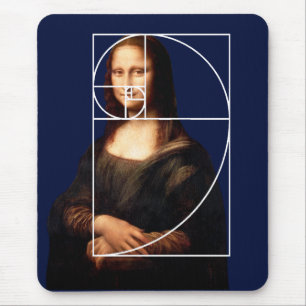 Leonardo da Vinci Mona Lisa Fibonacci Sequence Mousepad