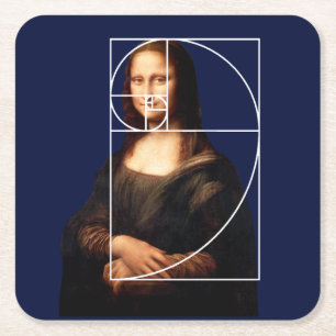 Leonardo da Vinci Mona Lisa Fibonacci Sequence Rechteckiger Pappuntersetzer