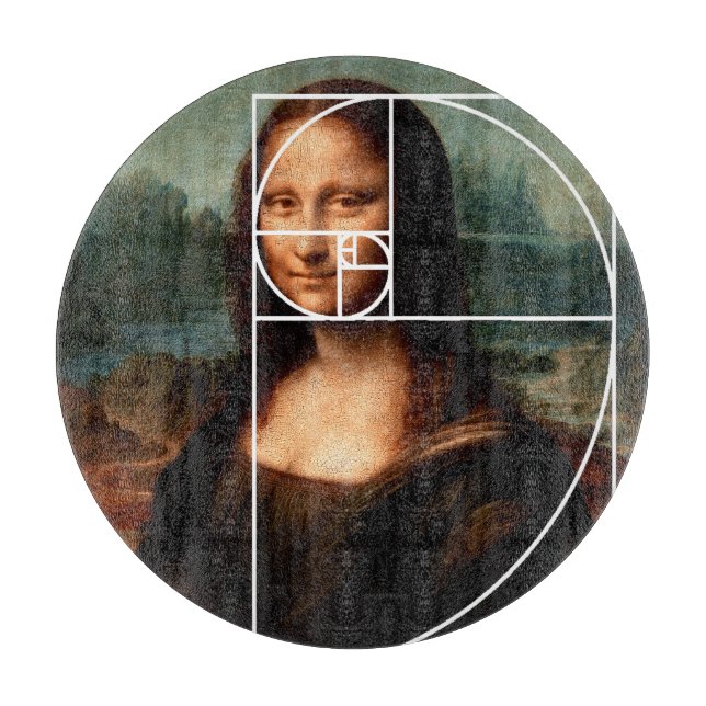 Leonardo da Vinci Mona Lisa Fibonacci Sequence Schneidebrett (Vorderseite)