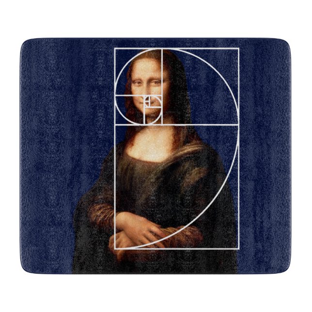 Leonardo da Vinci Mona Lisa Fibonacci Sequence Schneidebrett (Vorderseite)