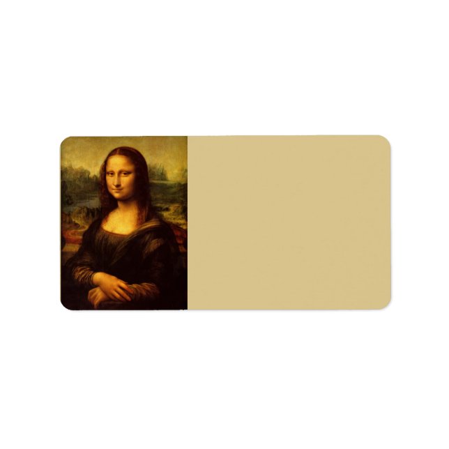 Leonardo Da Vinci Mona Lisa Kunstmalerei Adressaufkleber (Vorne)