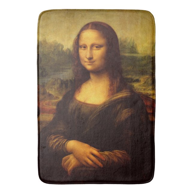 Leonardo Da Vinci Mona Lisa Kunstmalerei Badematte (Vorderseite Vertikal)