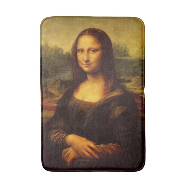 Leonardo Da Vinci Mona Lisa Kunstmalerei Badematte (Vorderseite Vertikal)