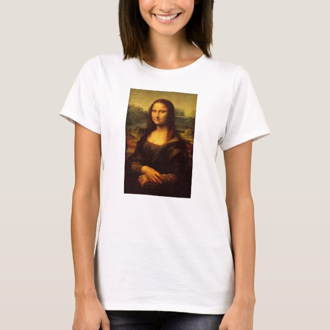 Leonardo Da Vinci Mona Lisa Kunstmalerei T-Shirt (Vorderseite)