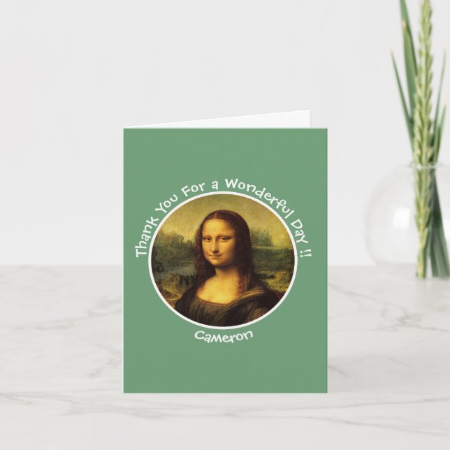 Leonardo da Vinci Mona Lisa Party Collection Dankeskarte (Vorderseite)