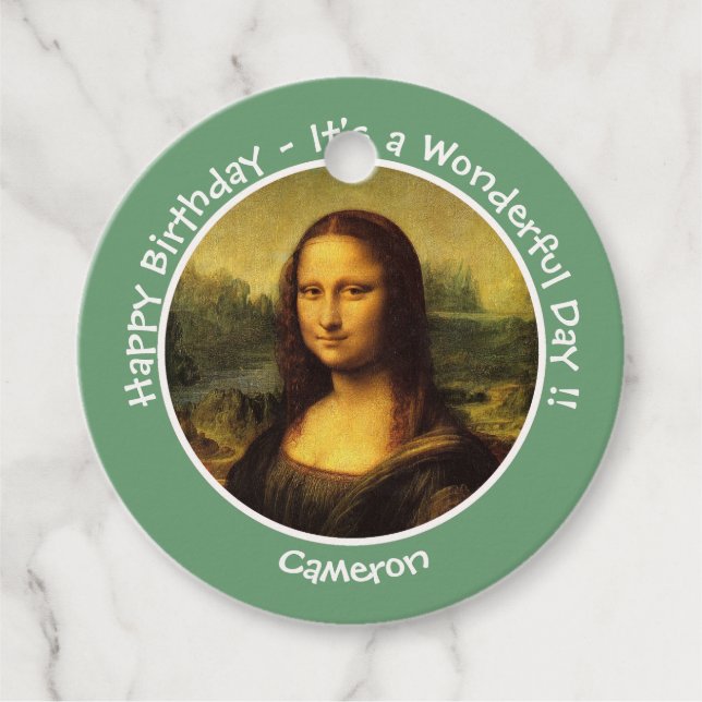 Leonardo da Vinci Mona Lisa Party Collection Geschenkanhänger (Vorderseite)