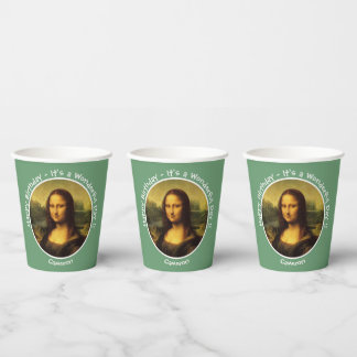 Leonardo da Vinci Mona Lisa Party Collection Pappbecher