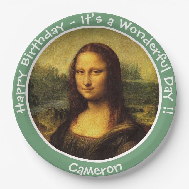 Leonardo da Vinci Mona Lisa Party Collection Pappteller (Vorderseite)
