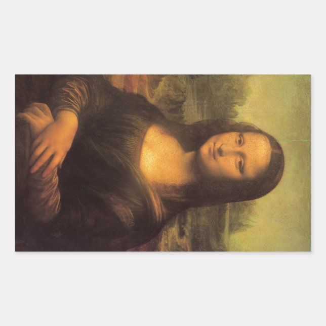 Leonardo Da Vinci' Mona Lisa Rechteckiger Aufkleber (Vorderseite)