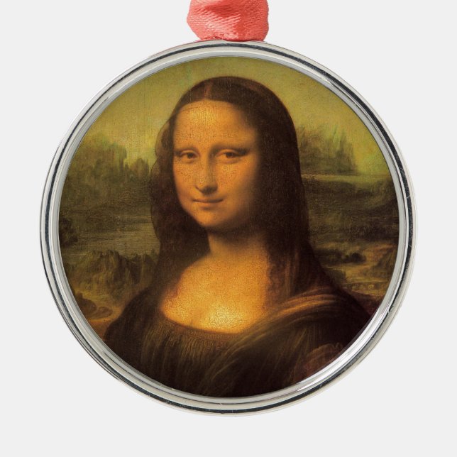 Leonardo Da Vinci' Mona Lisa Silbernes Ornament (Vorne)