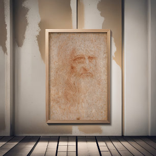 Leonardo Da Vinci, mutmaßliches Selbstportrait Fotodruck