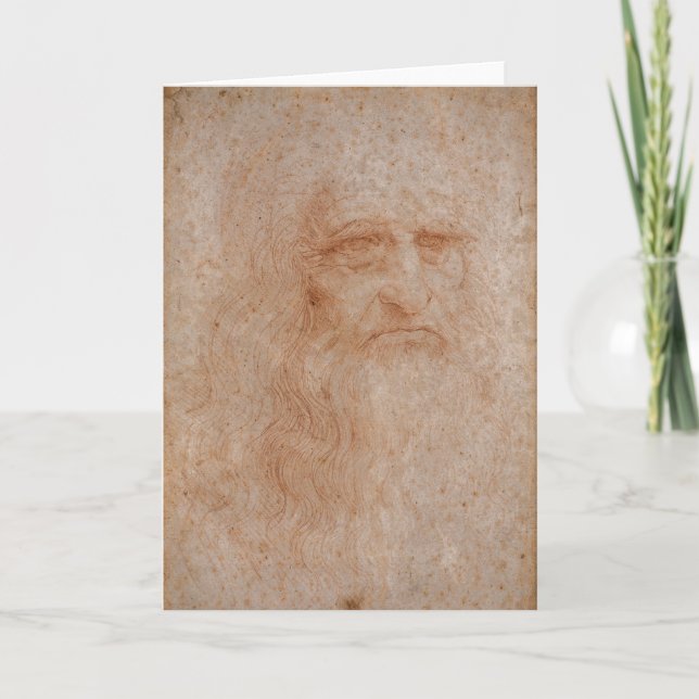 Leonardo Da Vinci, mutmaßliches Selbstportrait Karte (Vorderseite)