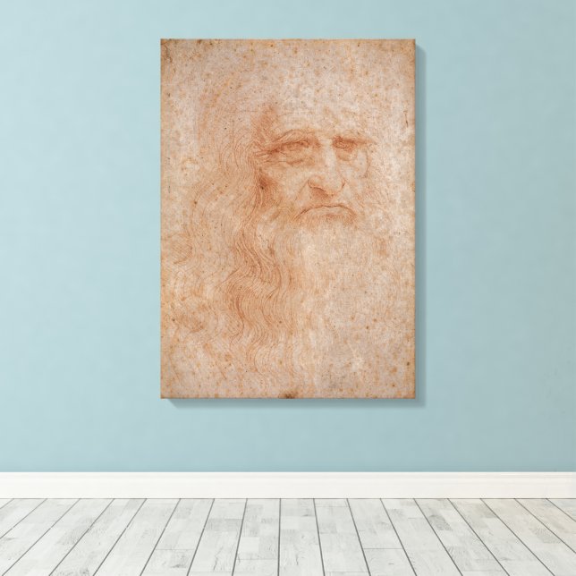 Leonardo Da Vinci, mutmaßliches Selbstportrait Leinwanddruck (Insitu (Holzboden))