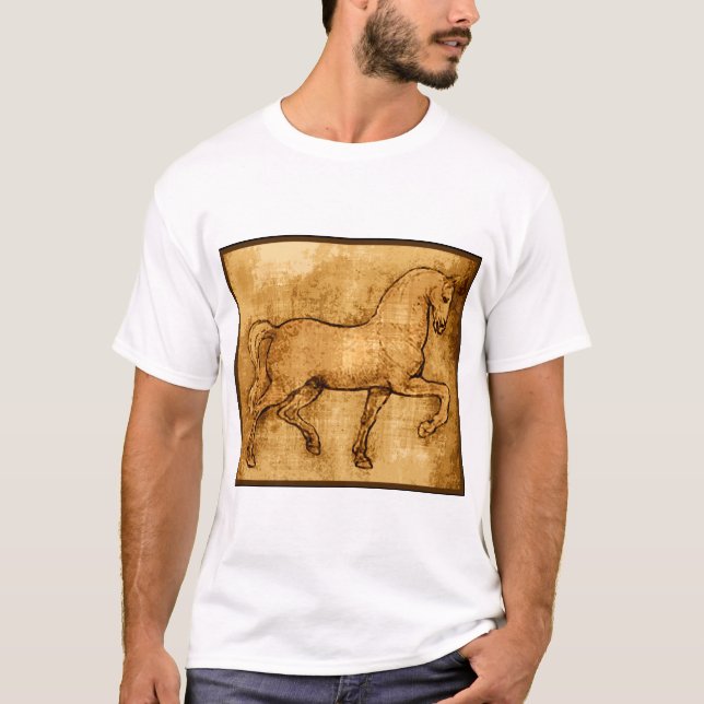 Leonardo da Vinci-Pferdekunst T-Shirt (Vorderseite)