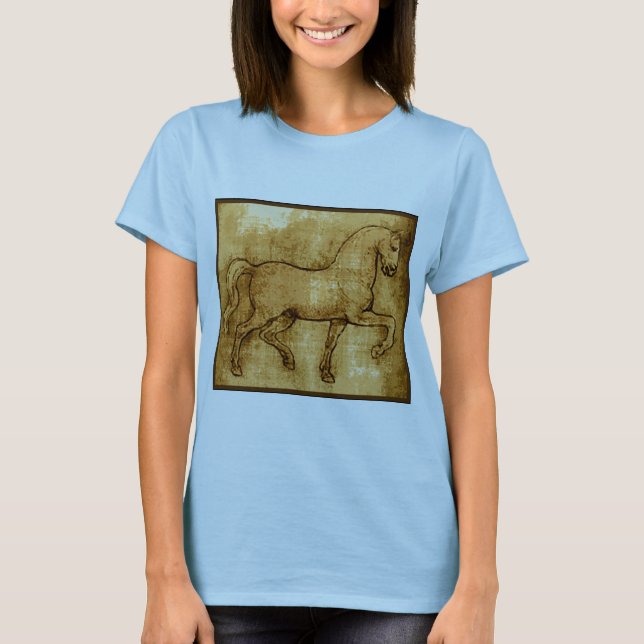 Leonardo da Vinci-Pferdekunst T-Shirt (Vorderseite)