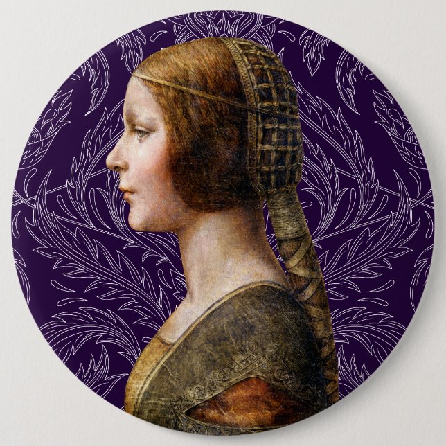 Leonardo da Vinci Portrait La Bella Principessa Button (Vorderseite)