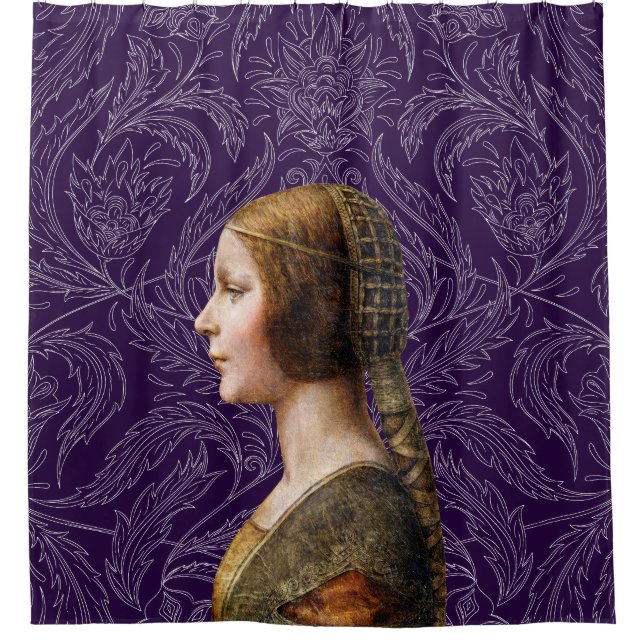 Leonardo da Vinci Portrait La Bella Principessa Duschvorhang (Vorderseite)