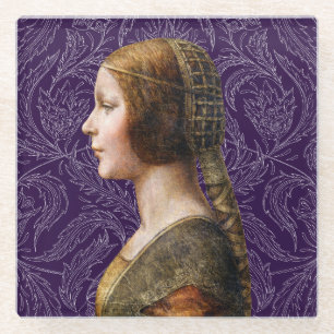 Leonardo da Vinci Portrait La Bella Principessa Glasuntersetzer
