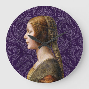 Leonardo da Vinci Portrait La Bella Principessa Große Wanduhr