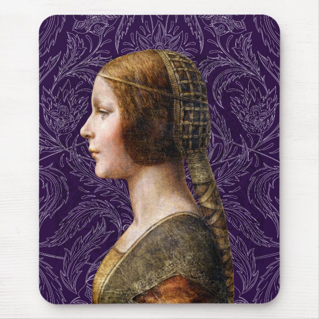 Leonardo da Vinci Portrait La Bella Principessa Mousepad (Vorne)