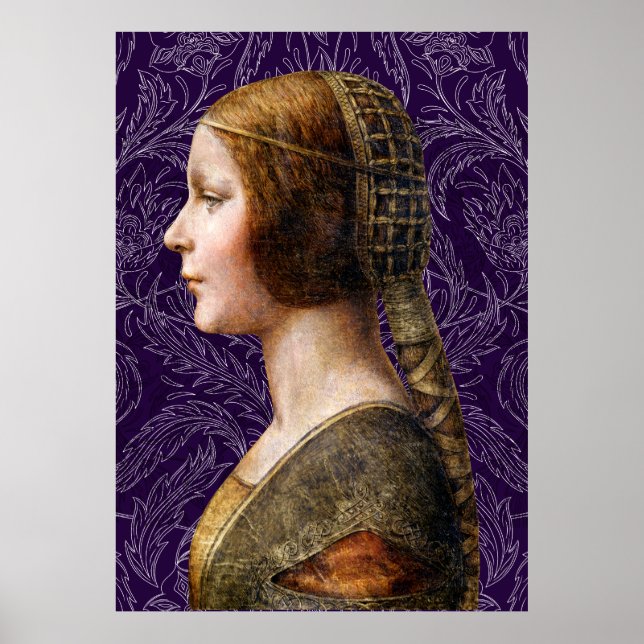 Leonardo da Vinci Portrait La Bella Principessa Poster (Vorne)