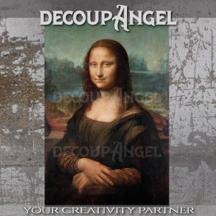 Leonardo da Vinci Portrait von Mona Lisa Dekoupage Seidenpapier