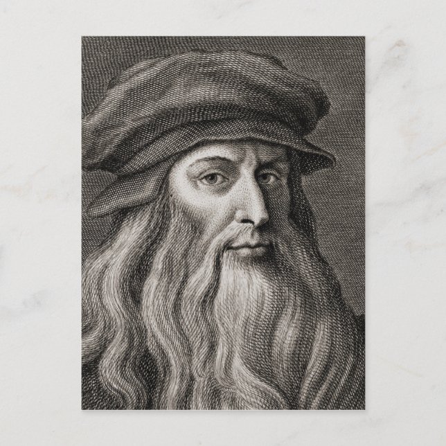 Leonardo da Vinci Postkarte (Vorderseite)