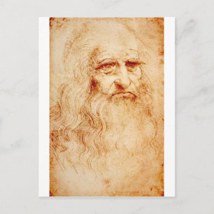 Leonardo da Vinci, purported self-portrait. Postkarte