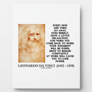 Leonardo da Vinci Relaxation Work Judgment Power Fotoplatte