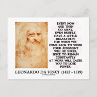 Leonardo da Vinci Relaxation Work Judgment Power