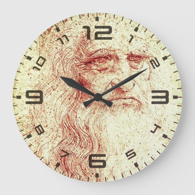 Leonardo da Vinci Renaissance Kunst Wanduhr (Vorderseite)
