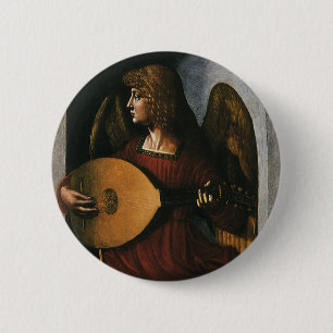 Leonardo da Vinci"s Ein Engel in Rot mit Lute Button